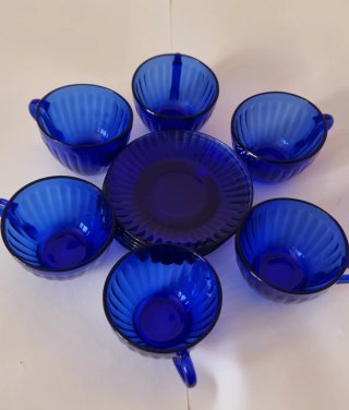 Juego 6 Tazas Café Vintage Duralex cobalt
