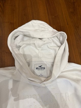 Sudadera Hollister Blanca Capucha Talla S