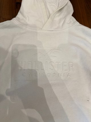 Sudadera Hollister Blanca Capucha Talla S