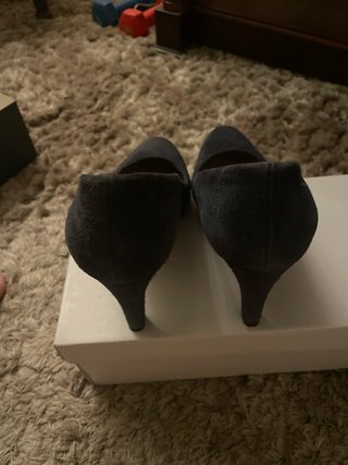 Zapatos tacón ante azul marino Gloria Ortiz talla