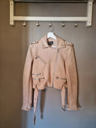 Cazadora Biker Ante Rosa