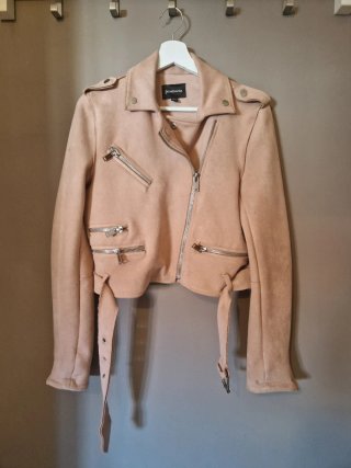 Cazadora Biker Ante Rosa