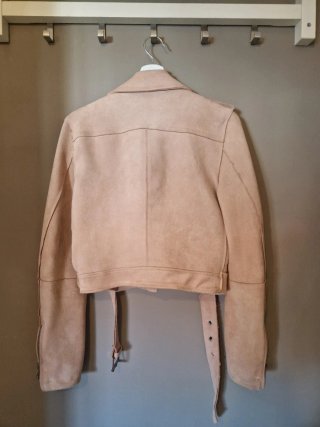 Cazadora Biker Ante Rosa