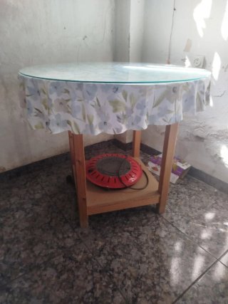 Mesa camilla redonda con brasero