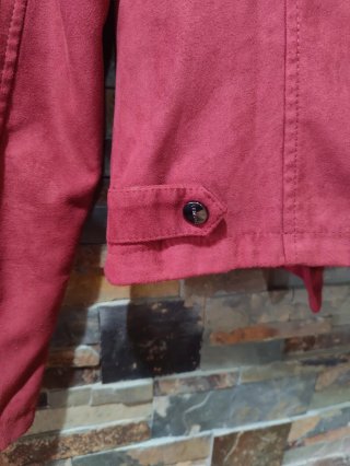 Chaqueta biker roja efecto ante Talla S mujer