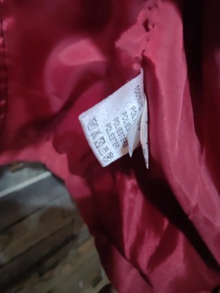 Chaqueta biker roja efecto ante Talla S mujer