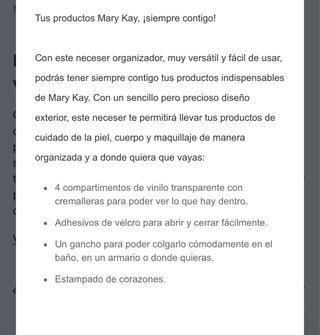 Neceser Mary Kay Negro Corazones Rosas