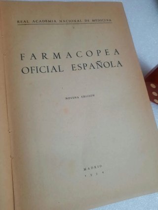 Novena Edición Farmacopea Oficial Española 1954
