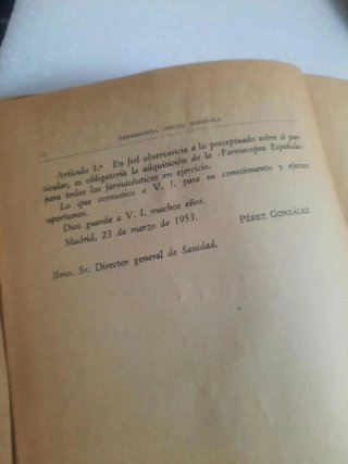 Novena Edición Farmacopea Oficial Española 1954