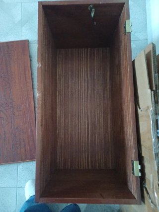 Baúl Madera Maciza Tallada Antiguo