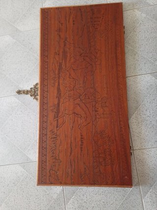 Baúl Madera Maciza Tallada Antiguo