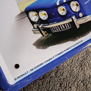 Placa Metálica Renault 8 Gordini 21x15 cms