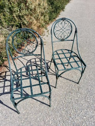 2 Sillas Marroquíes Forja Verdes