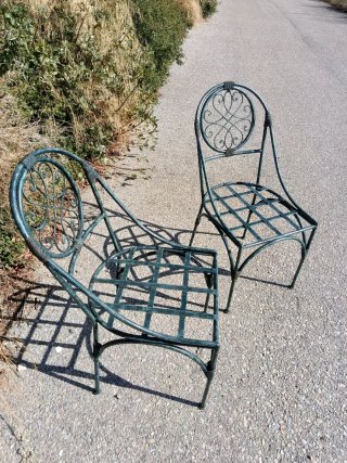 2 Sillas Marroquíes Forja Verdes
