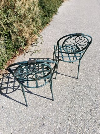 2 Sillas Marroquíes Forja Verdes