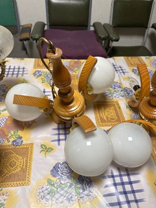 Juego de 4 lámparas de techo tres marron miel