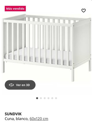 Cuna IKEA SUNDVIK Blanca 60x120 cm