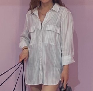 Camisa blanca rayas XL Primark