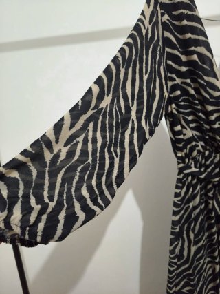 Abito lungo fantasia zebra