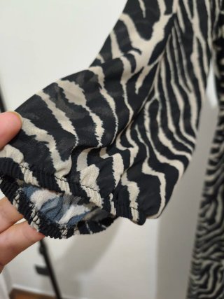 Abito lungo fantasia zebra