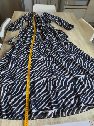Abito lungo fantasia zebra