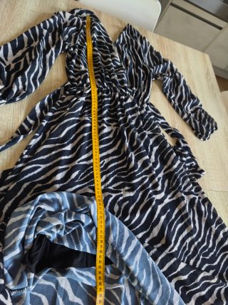 Abito lungo fantasia zebra