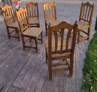 6 Sillas de Comedor de Madera