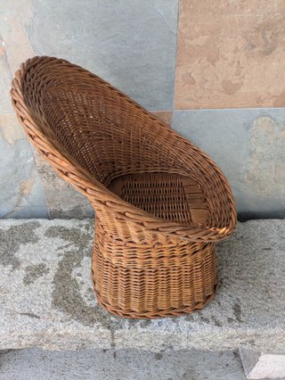 Sillón mimbre vintage