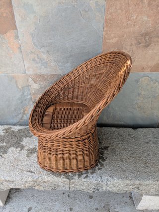 Sillón mimbre vintage
