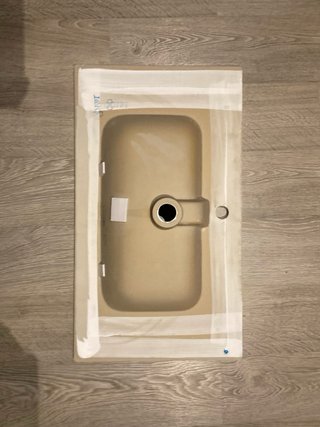 Pica de baño de porcelana beige
