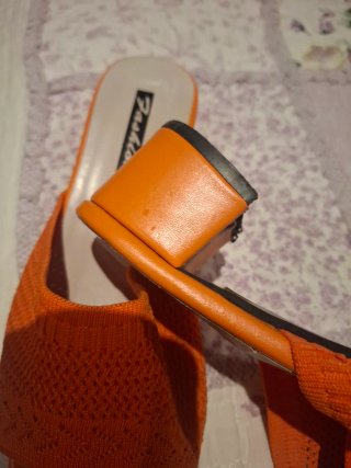 Sandalias de Malla Naranja Mujer