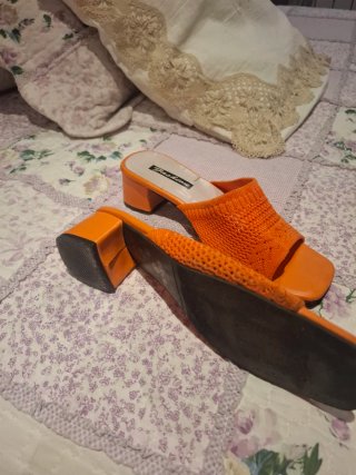 Sandalias de Malla Naranja Mujer