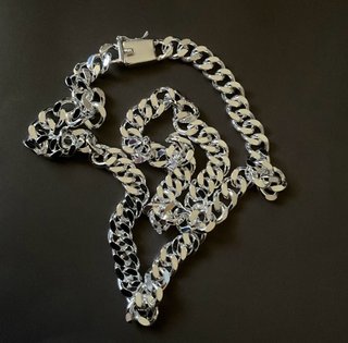 Catena Uomo Argento 60cm 89g Larga 10mm