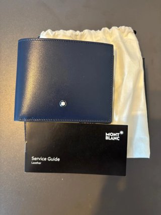 Cartera Montblanc Azul Oscuro Cuero