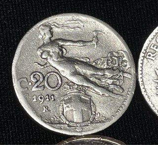 Lote 4 monedas Reino Italia desde 1911