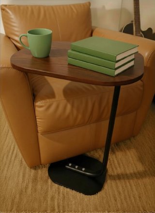 Mesa auxiliar madera y metal