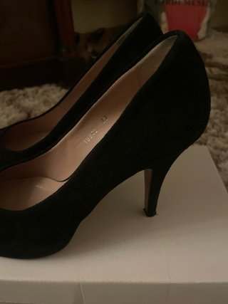 Zapatos tacón ante negro Gloria Ortiz T.37