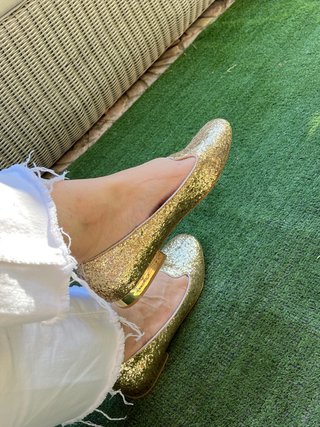 Mocasines Zara Purpurina Dorados
