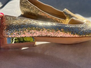 Mocasines Zara Purpurina Dorados