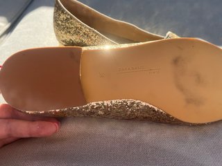 Mocasines Zara Purpurina Dorados