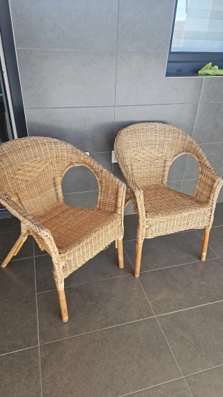 2 Sillas de Mimbre Estilo Ikea