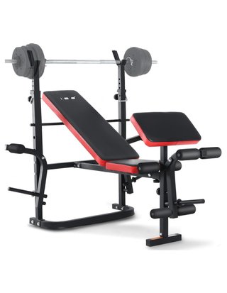Banco de musculación multifuncional conbarra recta