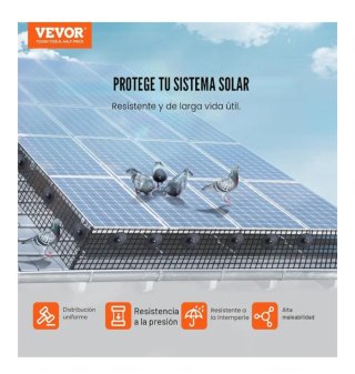 Malla Antipalomas Solar Negra  20cm x 30m