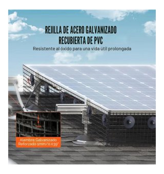 Malla Antipalomas Solar Negra  20cm x 30m
