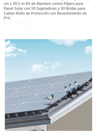 Malla Antipalomas Solar Negra  20cm x 30m