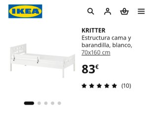 Cama infantil KRITTER IKEA 70x160 cm