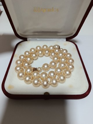 Collar Perlas Majorica Vintage Beige y Oro