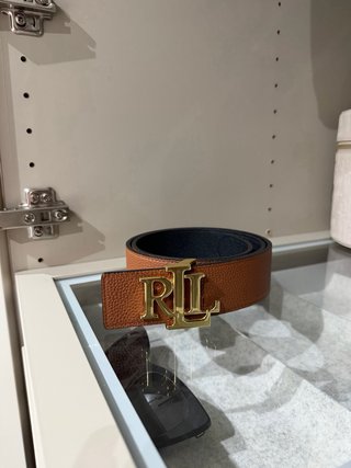 Cinturón Ralph Lauren Negro Hebilla Dorada