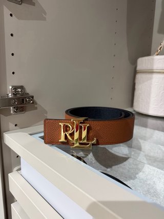 Cinturón Ralph Lauren Negro Hebilla Dorada