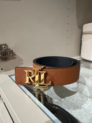 Cinturón Ralph Lauren Negro Hebilla Dorada